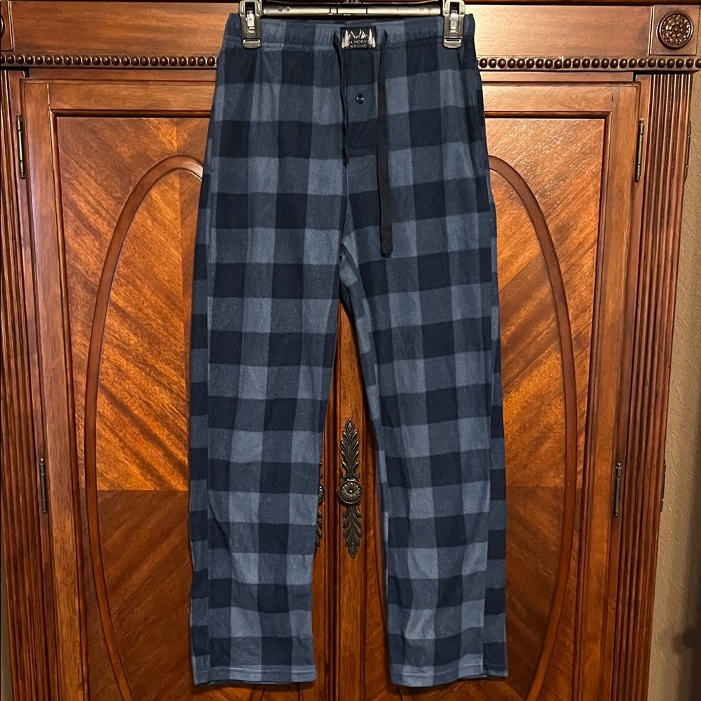 Lucky Brand Men's Navy Checkered Pajama Pants